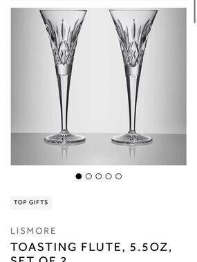 Lissmore Clear Cut Crystal Toasting Flutes (Set of 2)